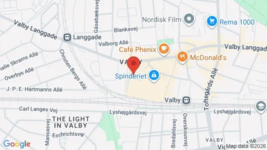 Lejligheder til leje i Valby - kort over placeringen