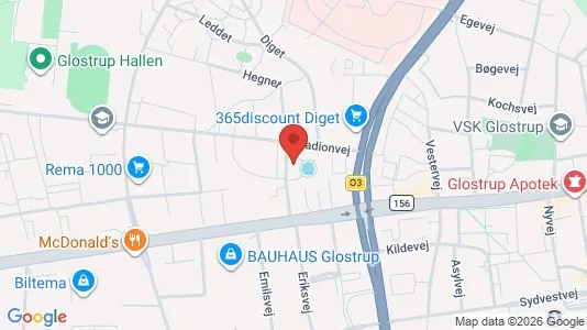 Andelsboliger til salg i Glostrup - kort over placeringen
