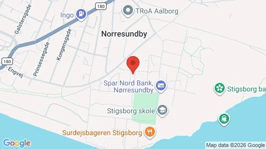 Lejligheder til leje i Nørresundby - kort over placeringen