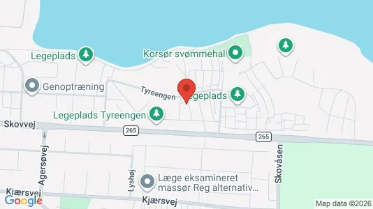 Lejligheder til salg i Korsør - kort over placeringen