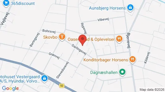 Lejligheder til salg i Horsens - kort over placeringen