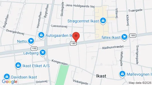 Lejligheder til leje i Ikast - kort over placeringen