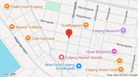 Lejligheder til leje i Esbjerg Centrum - kort over placeringen