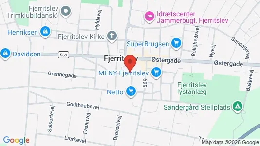 Lejligheder til leje i Fjerritslev - kort over placeringen