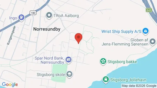 Lejligheder til leje i Nørresundby - kort over placeringen