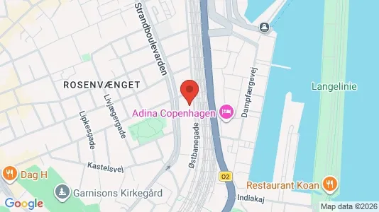 Lejligheder til leje i Østerbro - kort over placeringen