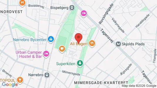 Lejligheder til salg i Nørrebro - kort over placeringen