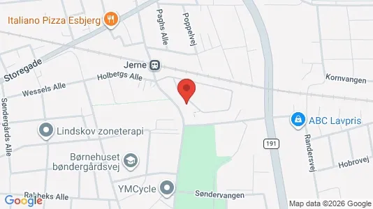 Lejligheder til leje i Esbjerg Centrum - kort over placeringen