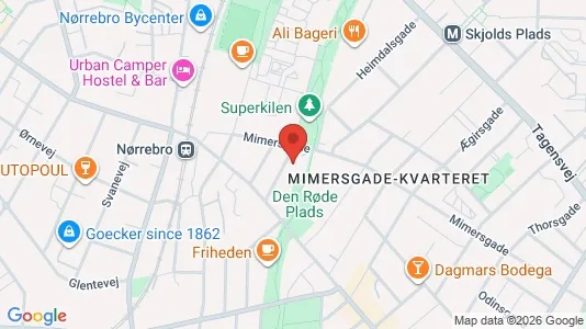 Lejligheder til salg i Nørrebro - kort over placeringen