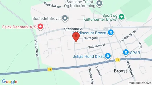 Lejligheder til leje i Brovst - kort over placeringen
