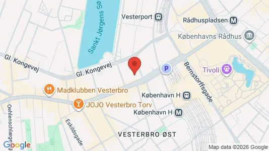 Lejligheder til salg i Vesterbro - kort over placeringen