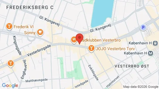 Lejligheder til salg i Vesterbro - kort over placeringen