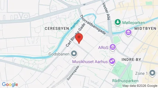 Lejligheder til salg i Århus C - kort over placeringen
