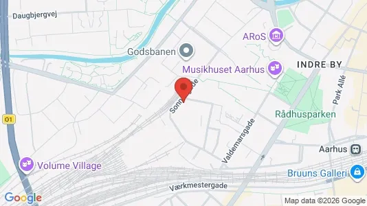 Lejligheder til salg i Århus C - kort over placeringen