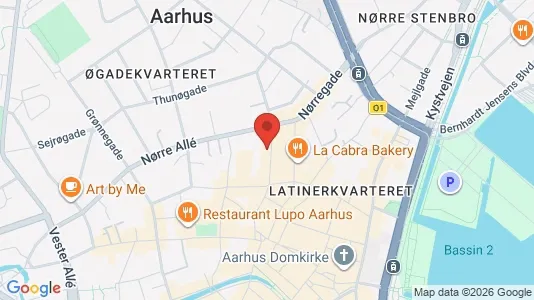 Lejligheder til salg i Århus C - kort over placeringen