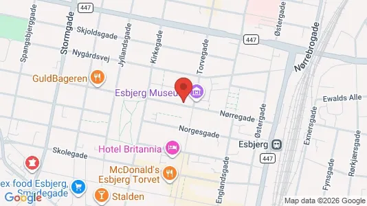 Lejligheder til leje i Esbjerg Centrum - kort over placeringen