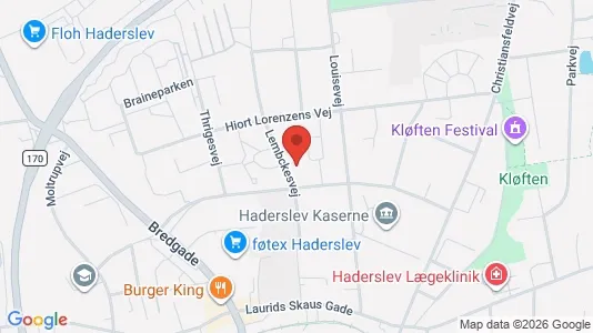 Andelsboliger til salg i Haderslev - kort over placeringen