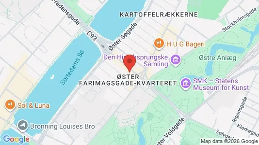 Lejligheder til salg i København K - kort over placeringen