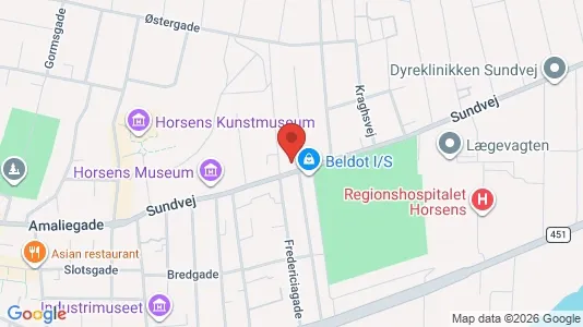 Lejligheder til salg i Horsens - kort over placeringen