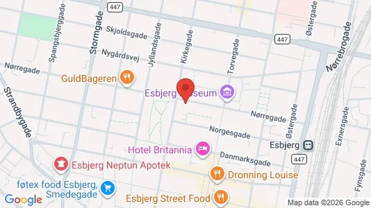 Lejligheder til salg i Esbjerg Centrum - kort over placeringen