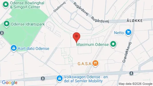 Lejligheder til leje i Odense V - kort over placeringen