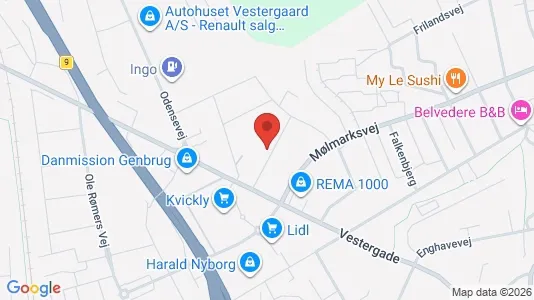 Lejligheder til leje i Svendborg - kort over placeringen
