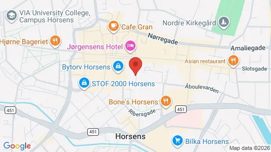 Lejligheder til leje i Horsens - kort over placeringen