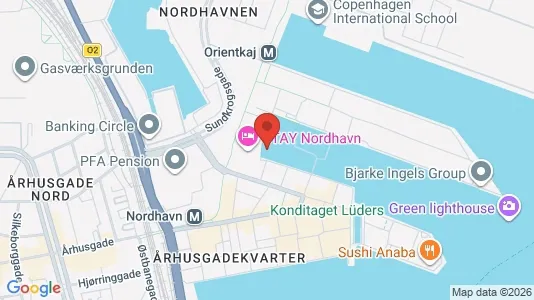 Lejligheder til leje i Nordhavn - kort over placeringen