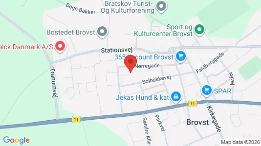 Lejligheder til leje i Brovst - kort over placeringen