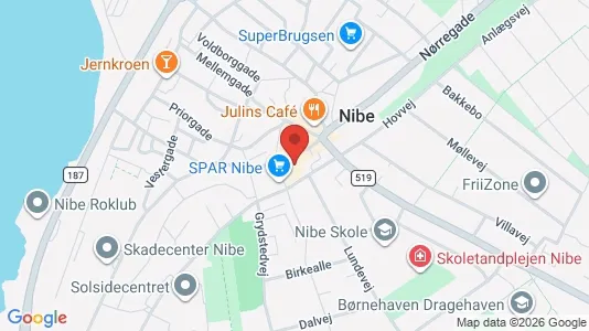 Lejligheder til leje i Nibe - kort over placeringen