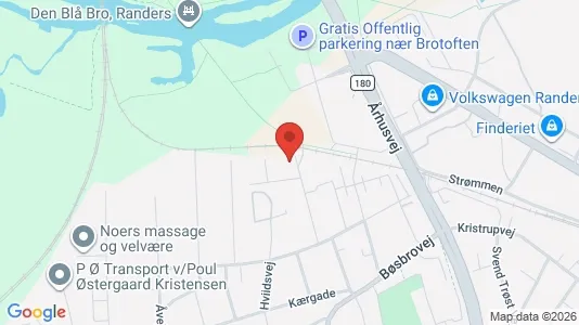Lejligheder til leje i Randers SV - kort over placeringen