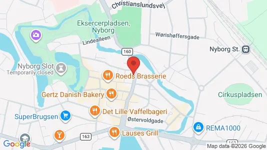 Lejligheder til leje i Nyborg - kort over placeringen
