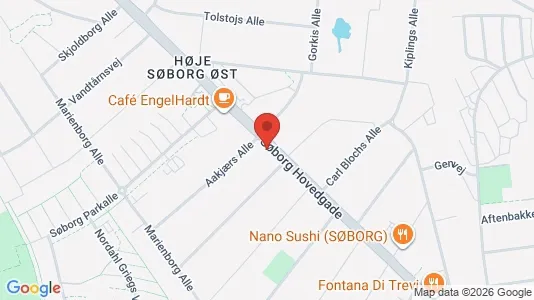 Lejligheder til leje i Søborg - kort over placeringen