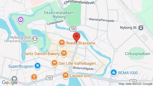 Lejligheder til leje i Nyborg - kort over placeringen