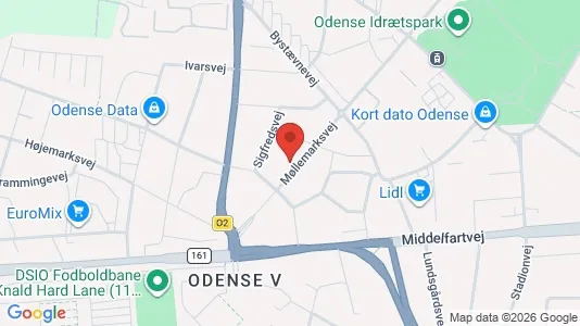 Lejligheder til leje i Odense V - kort over placeringen