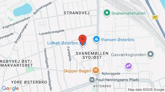 Lejligheder til leje i Østerbro - kort over placeringen