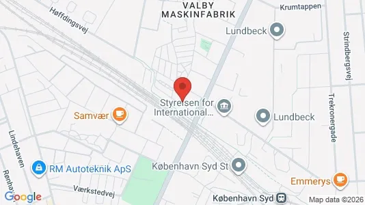 Lejligheder til salg i Valby - kort over placeringen