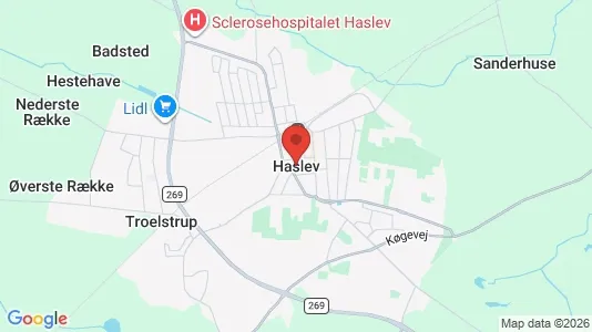 Huse til salg i Haslev - Foto fra Google Street View