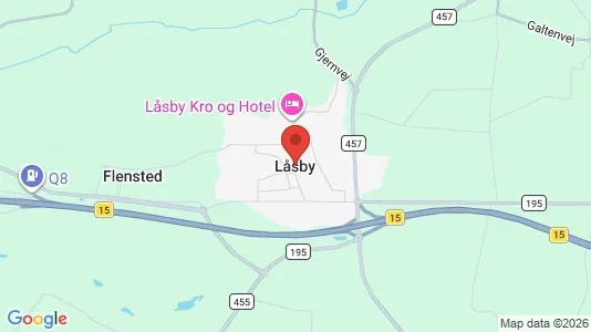 Huse til salg i Låsby - Foto fra Google Street View