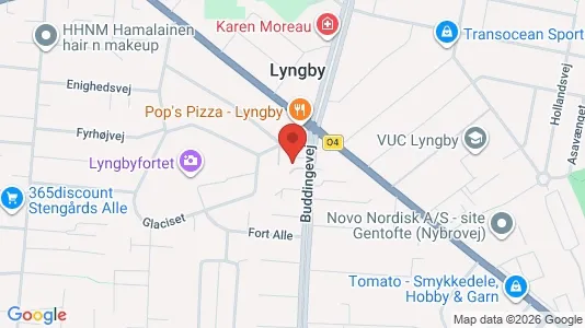 Lejligheder til salg i Kongens Lyngby - kort over placeringen