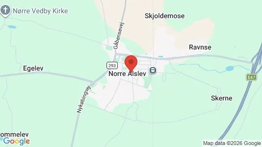 Huse til salg i Nørre Alslev - Foto fra Google Street View