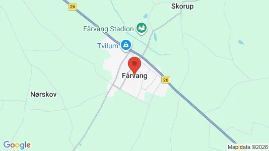 Huse til salg i Fårvang - Foto fra Google Street View