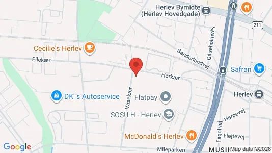 Lejligheder til leje i Herlev - kort over placeringen