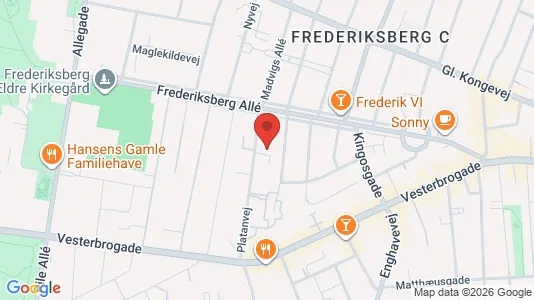 Lejligheder til salg i Frederiksberg C - kort over placeringen