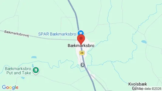 Huse til salg i Bækmarksbro - kort over placeringen