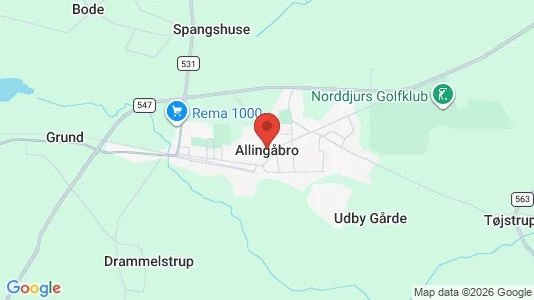 Huse til salg i Allingåbro - Foto fra Google Street View