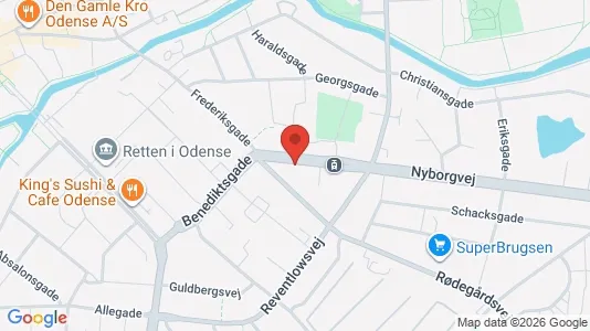 Lejligheder til leje i Odense C - kort over placeringen
