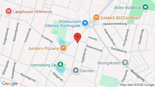 Lejligheder til salg i Odense C - kort over placeringen