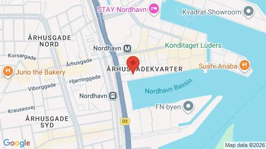Lejligheder til leje i Nordhavn - kort over placeringen