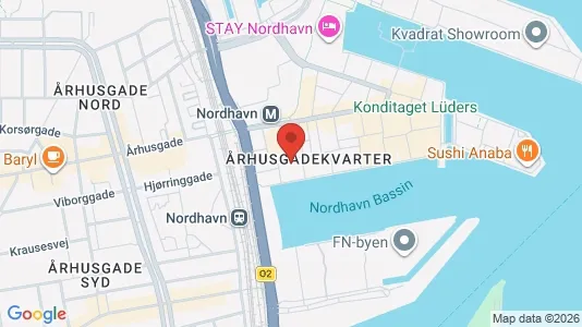 Lejligheder til leje i Nordhavn - kort over placeringen